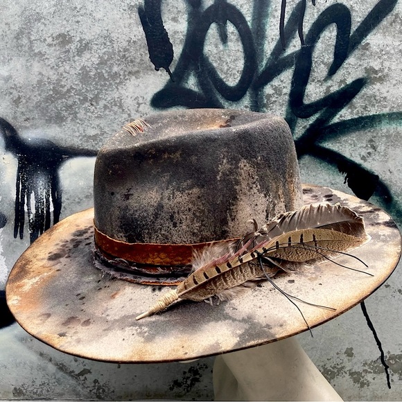 Wednesday’s Child Accessories - SOLD REBEL YELL Custom Dyed Festival Hat